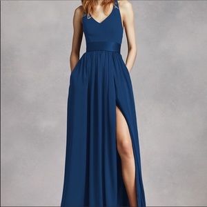 Vera Wang simply elegant navy long evening gown